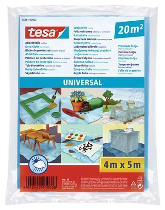 Główne zdjęcie produktu Zakrývací fólie "Universal 56651", 5 m x 4 m, TESA