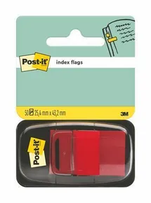 Zakładki do książek z magazynkiem, 50 kartek, 25x43 mm, czerwone, 3M POSTIT