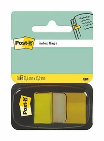 Zakładki do książek z magazynkiem, 50 kartek, 25x43 mm, żółte, 3M POSTIT