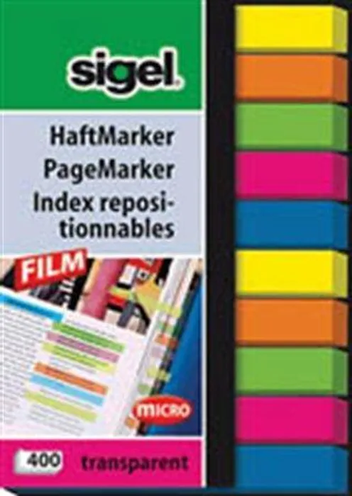 Główne zdjęcie produktu Záložky,10x40 lístků, 6x50 mm SIGEL "Micro", mix barev