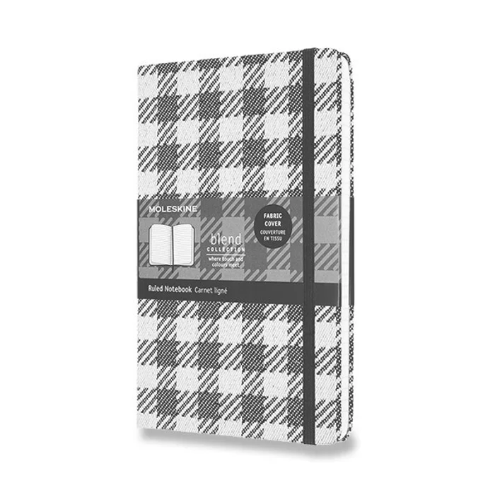 Główne zdjęcie produktu Zápisník Moleskine Blend 21 Check Pattern - tvrdé desky L, linkovaný, černý-bílý