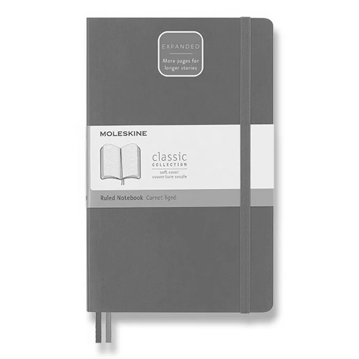Główne zdjęcie produktu Zápisník Moleskine Expanded - měkké desky L, linkovaný, výběr barev červený