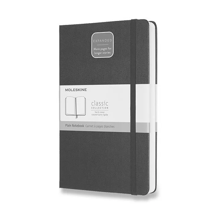 Główne zdjęcie produktu Zápisník Moleskine Expanded - tvrdé desky L, čistý, černý
