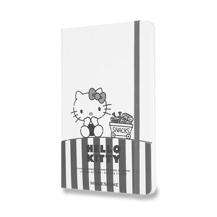 Główne zdjęcie produktu Zápisník Moleskine Hello Kitty - tvrdé desky L, čistý, bílý