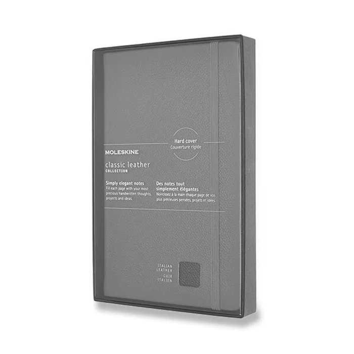 Główne zdjęcie produktu Zápisník Moleskine kožený - tvrdé desky L, linkovaný, modrý