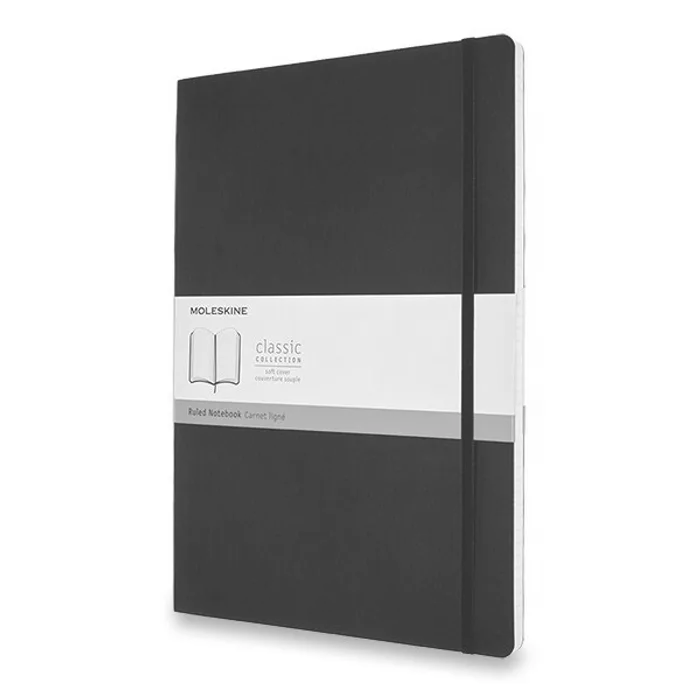 Główne zdjęcie produktu Zápisník Moleskine - měkké desky A4, linkovaný, černý