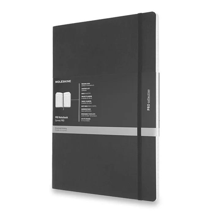 Główne zdjęcie produktu Zápisník Moleskine Professional - měkké desky A4, černý