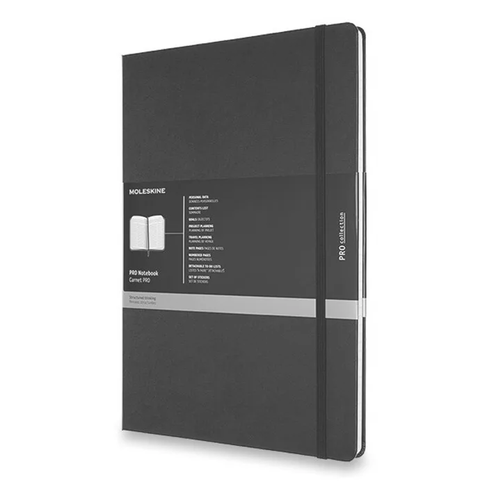 Główne zdjęcie produktu Zápisník Moleskine Professional- trvdé desky A4, černý