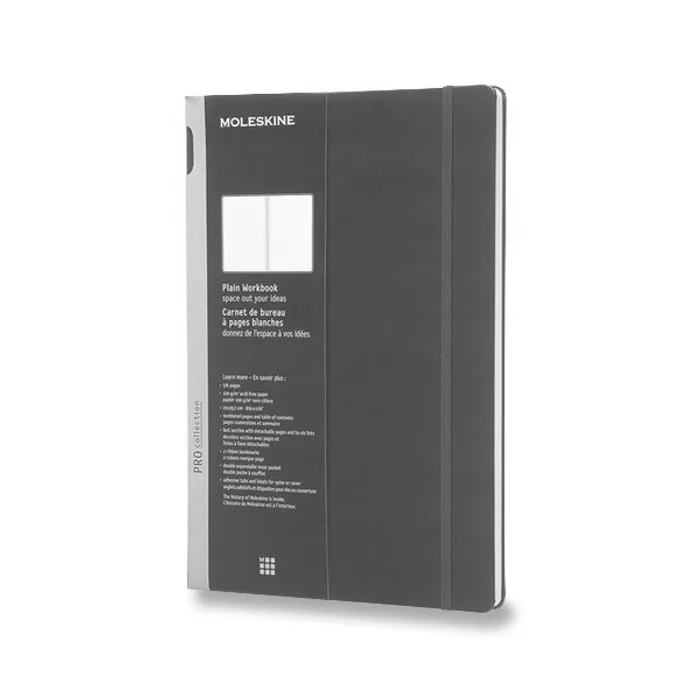 Główne zdjęcie produktu Zápisník Moleskine Workbook - tvrdé desky A4, čistý, černý