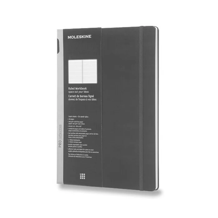 Główne zdjęcie produktu Zápisník Moleskine Workbook - tvrdé desky A4, linkovaný, černý