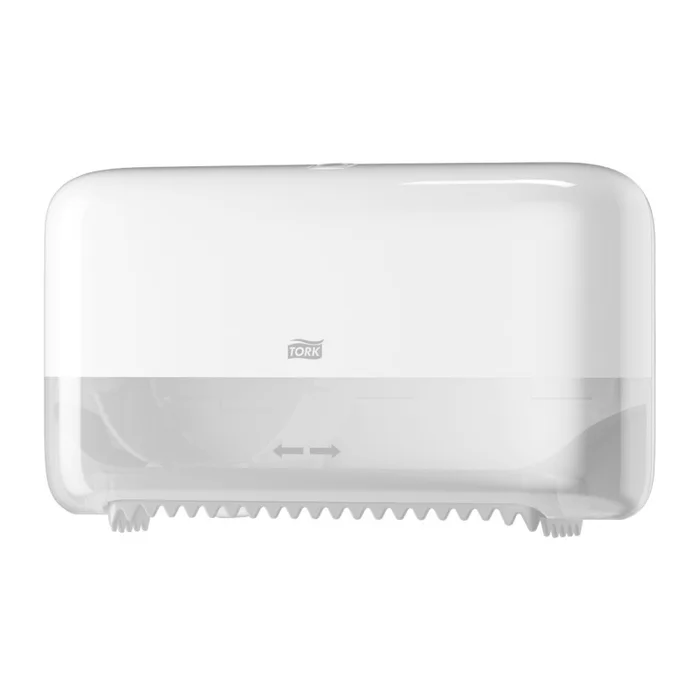 Główne zdjęcie produktu Zásobník na toalentní papír v roli bez dutinek TORK 558040 TWIN MID-SIZE bílý T7 [1 ks]