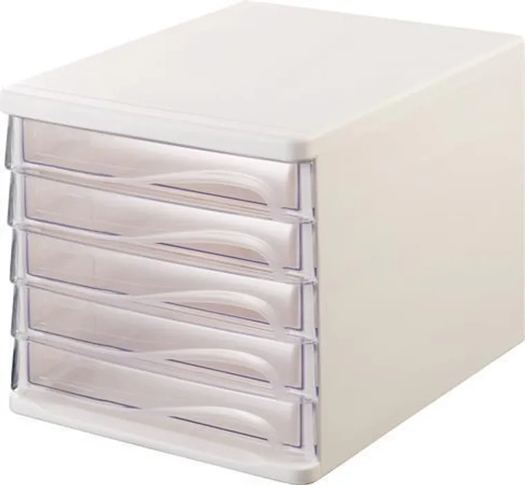 Główne zdjęcie produktu Zásuvkový box, 5x zásuvka, šedý/transparentní, plastový, HELIT