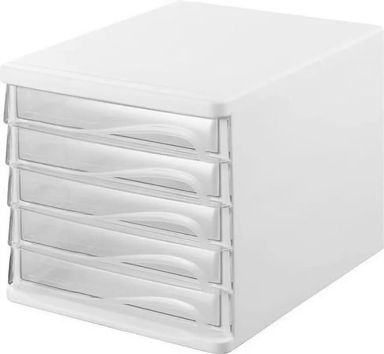 Główne zdjęcie produktu Zásuvkový box, 5x zásuvka, šedý/transparentní, plastový, HELIT