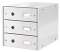 Pudełko z szufladami Leitz Click & Store z 3 szufladami, biały