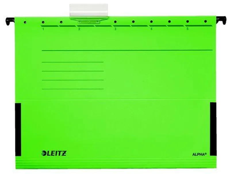 Główne zdjęcie produktu Závěsné desky Leitz ALPHA® s bočnicemi, Zelená [25 ks]