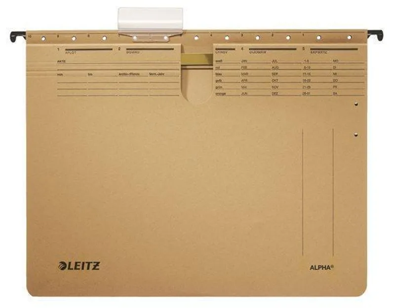 Główne zdjęcie produktu Závěsné desky Leitz ALPHA® s rychlovazačem, Přírodní hnědá [25 ks]