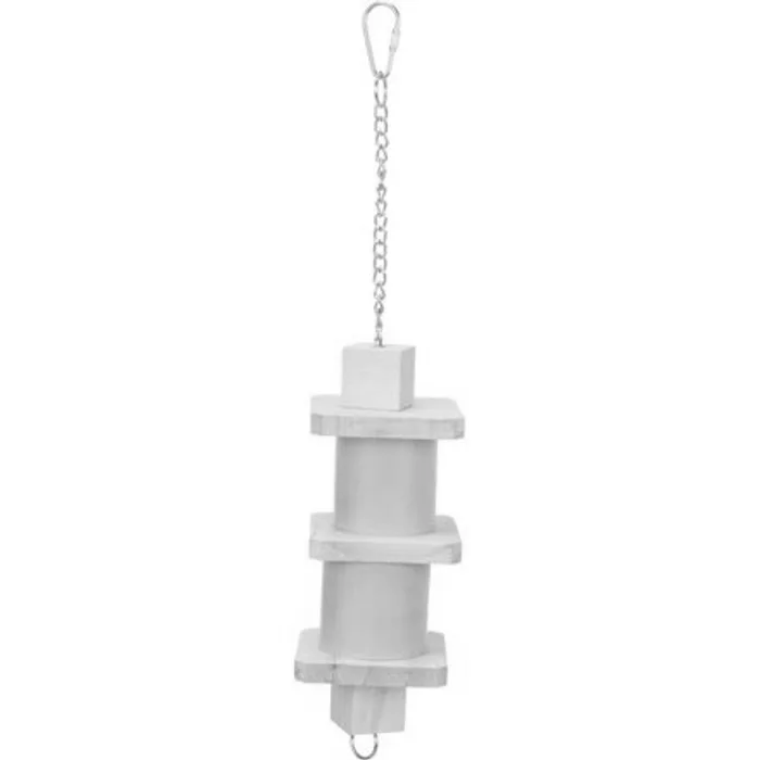 Główne zdjęcie produktu Závěsný systém na pamlsky pro papoušky, bambus/dřevo, 35cm