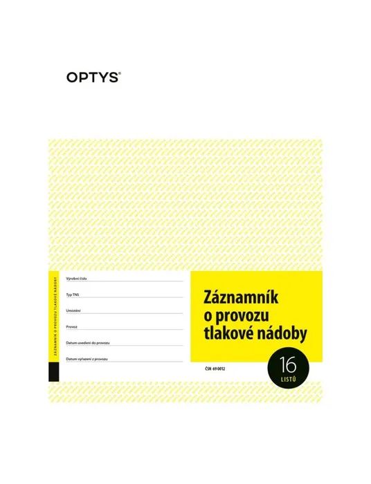 Główne zdjęcie produktu Záznamník o provozu tlakové nádoby A4 1236