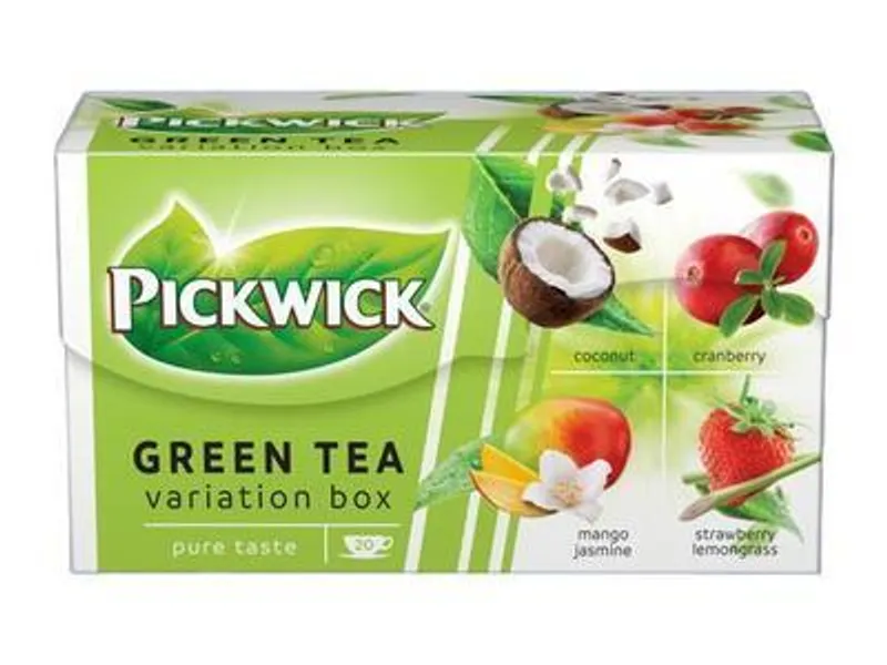 Główne zdjęcie produktu Zelený čaj "Green tea variation", 20x1,5 g, kokos, brusinky, jahoda-citronová tráva, mango