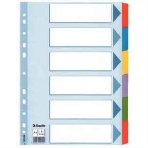 Wzmocnione przekładki kartonowe Esselte Mylar, A4, Mix kolorów
