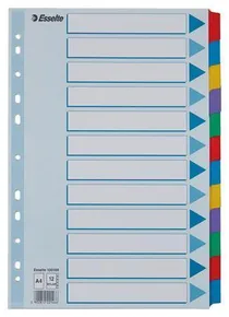 Wzmocnione przekładki kartonowe Esselte Mylar, A4, Mix kolorów