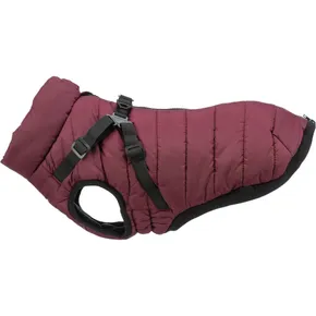 Zimní bunda PIROU s postrojem, sangriaS: 40cm, hruď: 56-60cm, krk: až 46cm