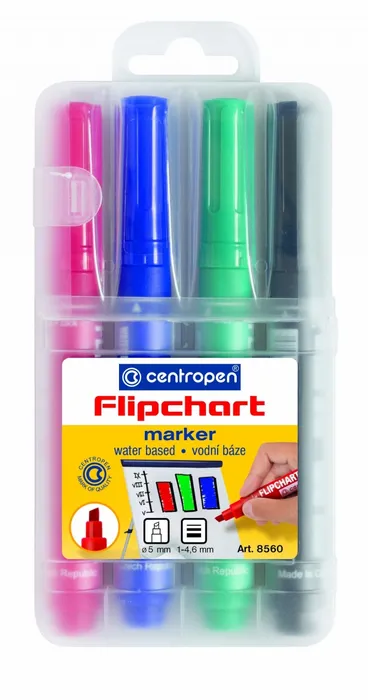 Główne zdjęcie produktu Značkovač pro flipcharty 8560 1-4,6 mm, sada 4 barev