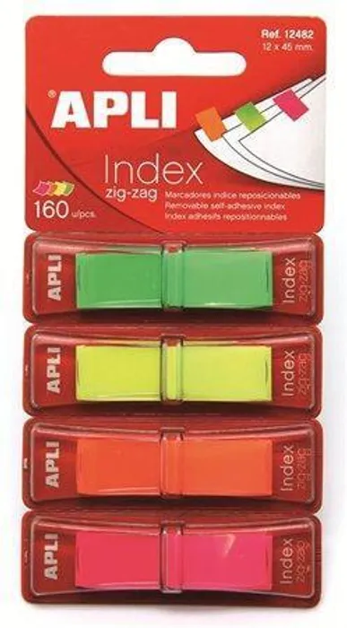 Główne zdjęcie produktu Značkovací proužky, 4 fluorescentní barvy, 160 ks, APLI