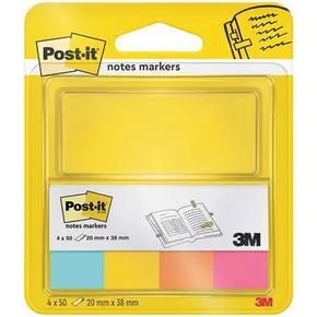 Paski do znakowania, 4x50 arkuszy, 20x38 mm, 3M POSTIT, mieszane kolory
