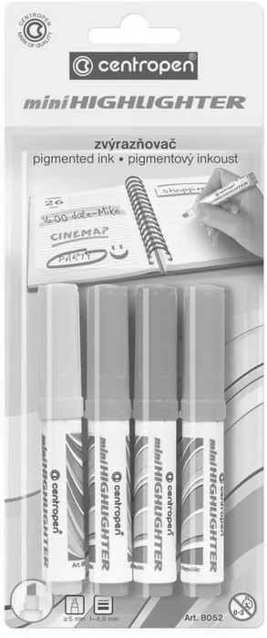 Główne zdjęcie produktu Zvýrazňovač 8052 MINI centropen sada 4 barvy