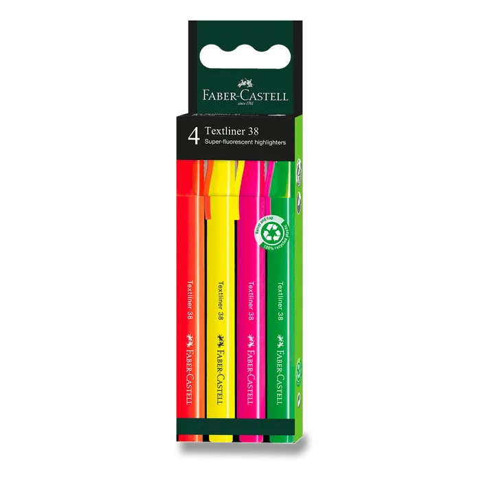 Główne zdjęcie produktu Zvýrazňovač Faber-Castell Textliner 38 sada 4 ks