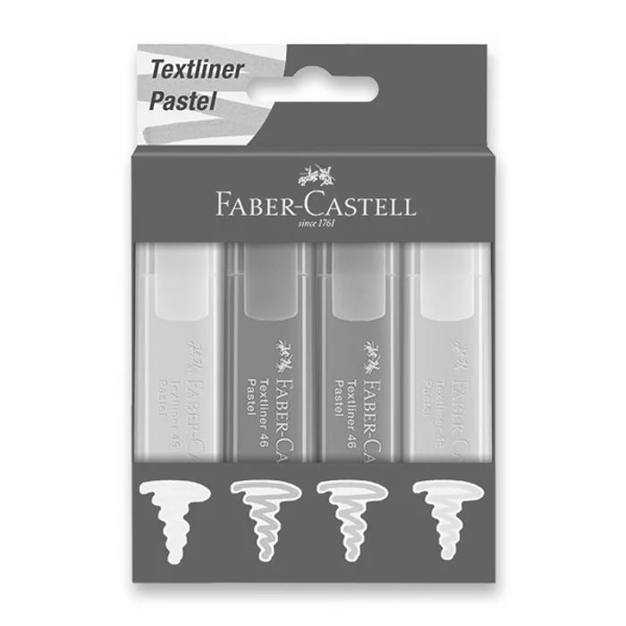 Główne zdjęcie produktu Zvýrazňovač Faber-Castell Textliner 46 4 barvy, pastelové