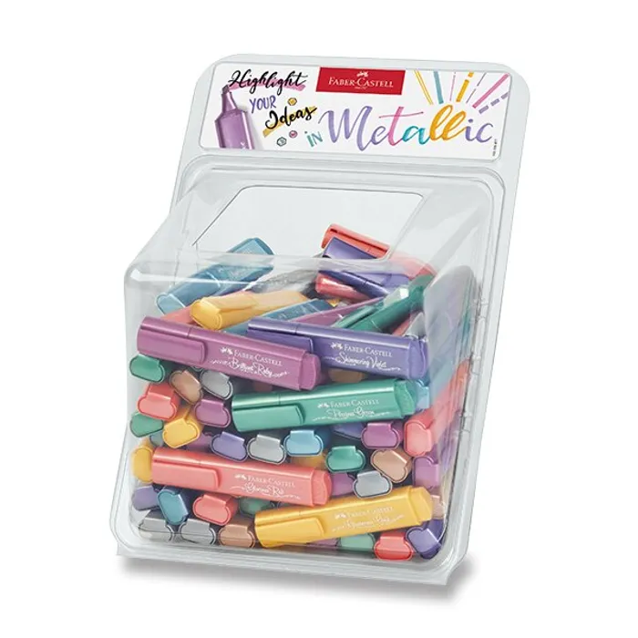 Główne zdjęcie produktu Zvýrazňovač Faber-Castell Textliner 46 Metallic dóza, 100 ks
