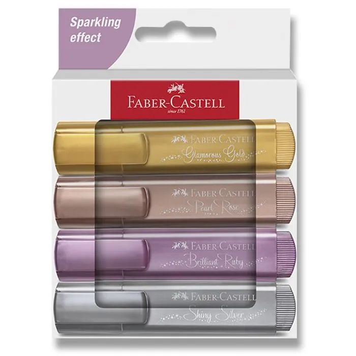 Główne zdjęcie produktu Zvýrazňovač Faber-Castell Textliner 46 Metallic sada 4 barev
