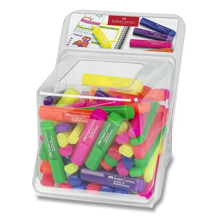 Główne zdjęcie produktu Zvýrazňovač Faber-Castell Textliner 46 Neon dóza, 100 ks
