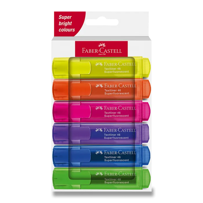 Główne zdjęcie produktu Zvýrazňovač Faber-Castell Textliner 46 Neon sada 6 ks