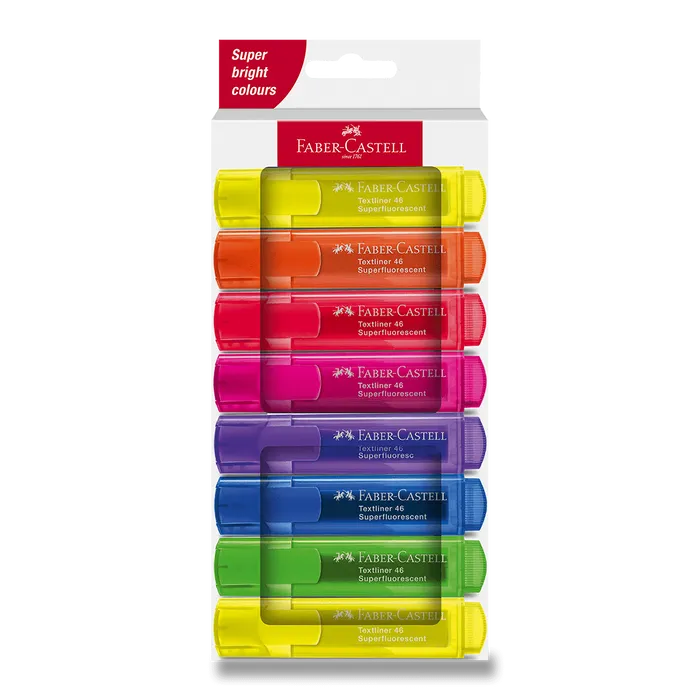 Główne zdjęcie produktu Zvýrazňovač Faber-Castell Textliner 46 Neon sada 8 ks
