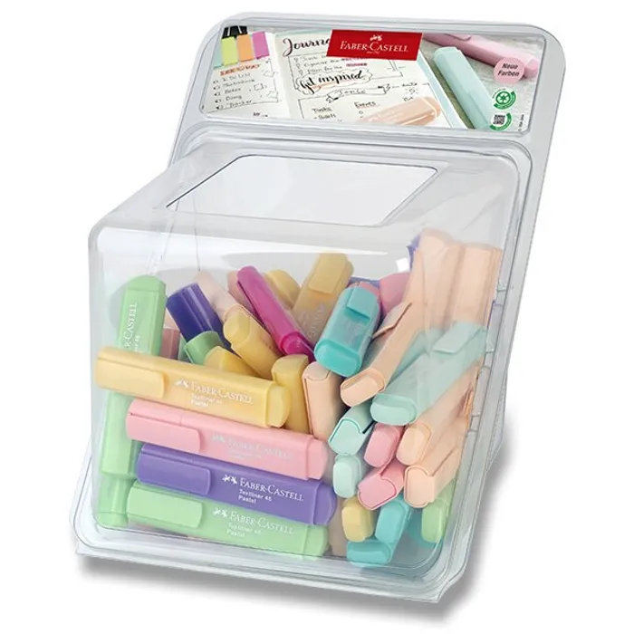 Główne zdjęcie produktu Zvýrazňovač Faber-Castell Textliner 46 Pastel dóza, 100 ks