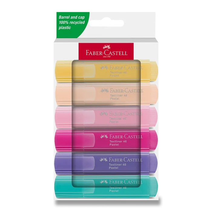 Główne zdjęcie produktu Zvýrazňovač Faber-Castell Textliner 46 Pastel sada 6 ks