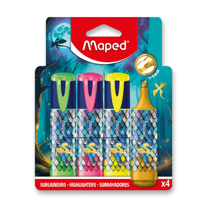 Główne zdjęcie produktu Zvýrazňovač Maped Dragon - 4 barvy