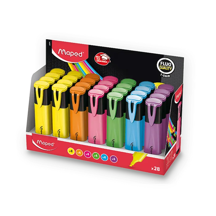 Główne zdjęcie produktu Zvýrazňovač Maped Fluo Peps Classic - stojánek 28ks