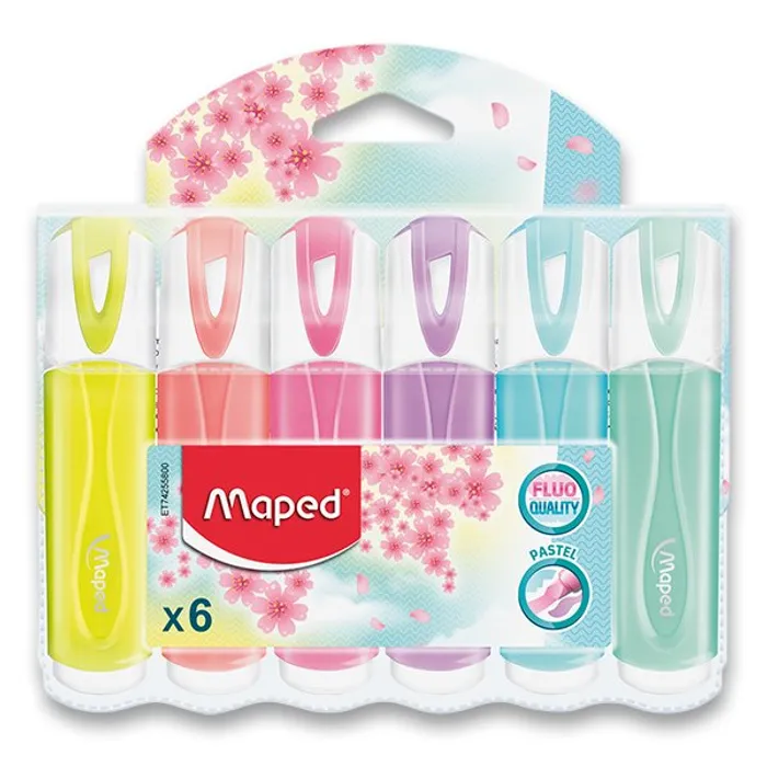 Główne zdjęcie produktu Zvýrazňovač Maped Fluo Peps Pastel 6 ks