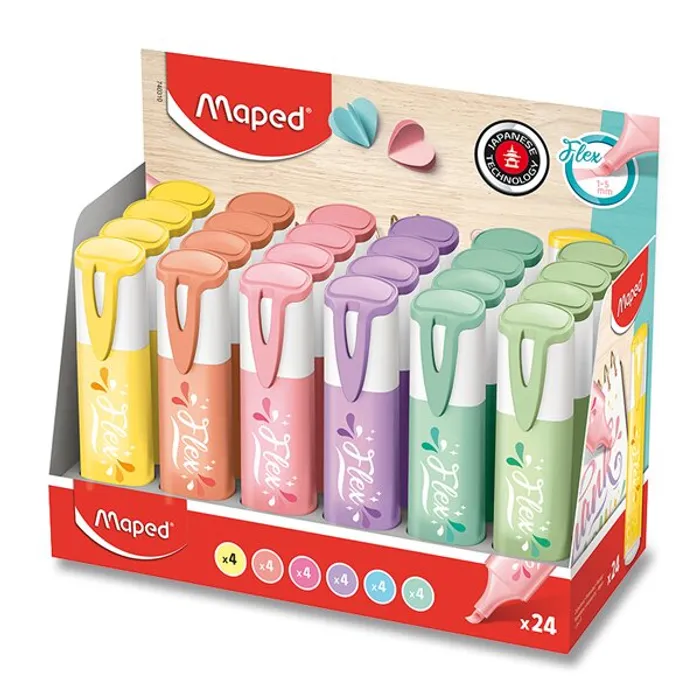 Główne zdjęcie produktu Zvýrazňovač Maped Fluo Peps Pastel sada 24 ks