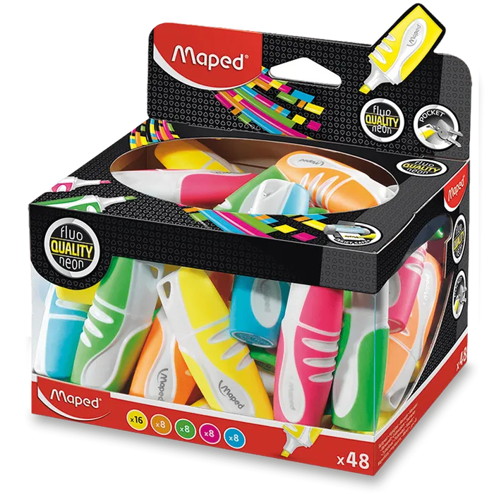 Główne zdjęcie produktu Zvýrazňovač Maped Fluo Peps Pocket Soft - dóza 48ks