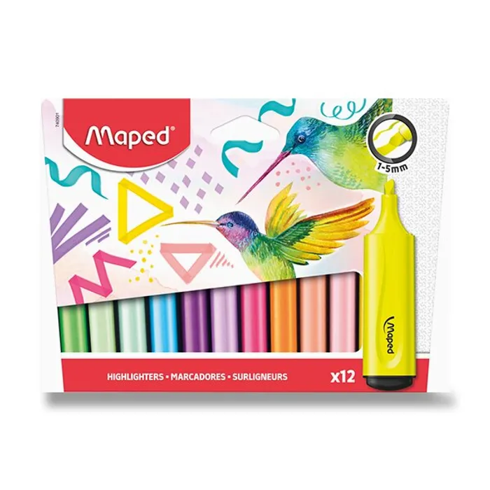 Główne zdjęcie produktu Zvýrazňovač Maped Fluo Peps sada 12 ks