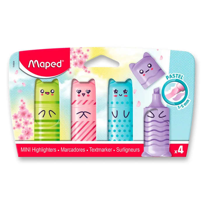 Główne zdjęcie produktu Zvýrazňovač Maped Pastel sada 4 barev