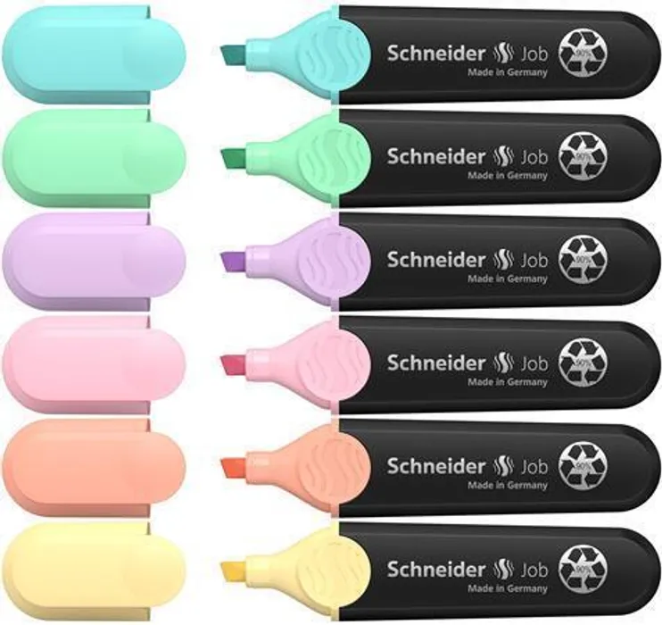 Główne zdjęcie produktu Zvýrazňovač Schneider Job Pastel sada 6 barev