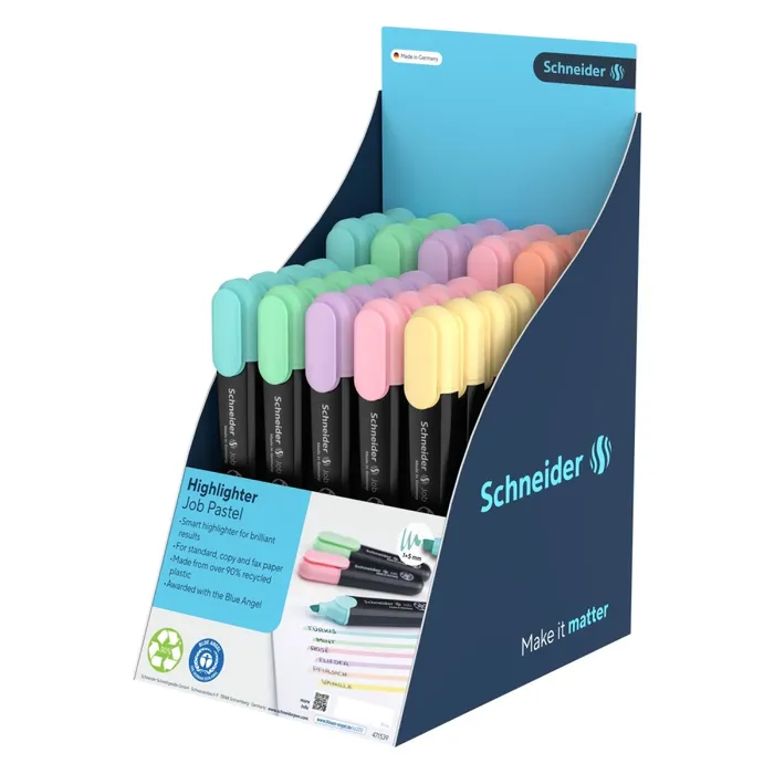Główne zdjęcie produktu Zvýrazňovač Schneider Job Pastel stojánek, 85 ks