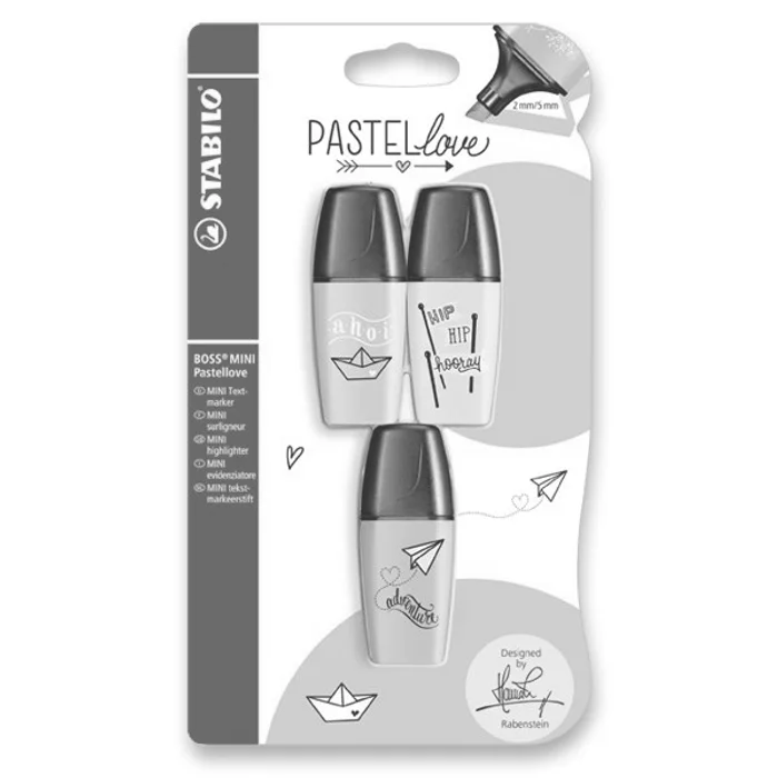 Główne zdjęcie produktu Zvýrazňovač Stabilo Boss Original Mini Pastel sada 3 barev