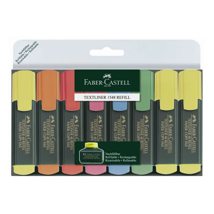 Główne zdjęcie produktu Zvýrazňovač Textliner 1548 fluorescenční, sada 8ks  Faber-Castell 154862
